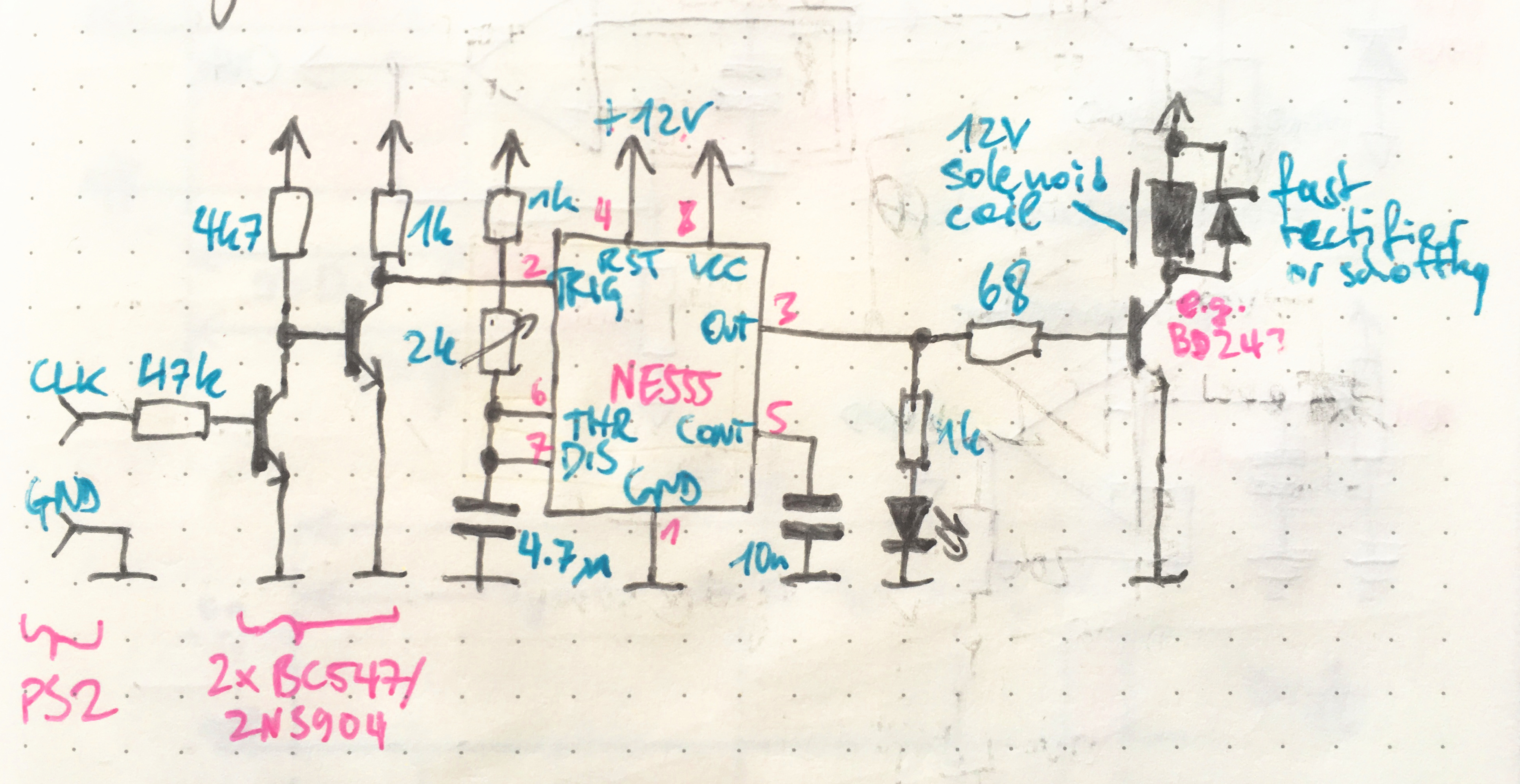 The schematic of the PS2 driver